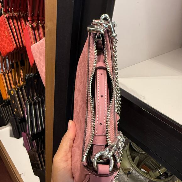 Last 1 ‼️Coach Teri Mini Crossbody Bag Signature Canvas CW323 Dusty Pink - Picture 12 of 13